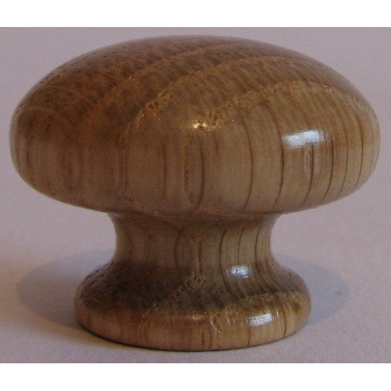 Knob style R 30mm oak lacquered wooden knob