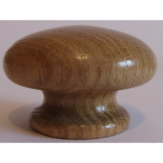 Knob style R 44mm oak lacquered wooden knob
